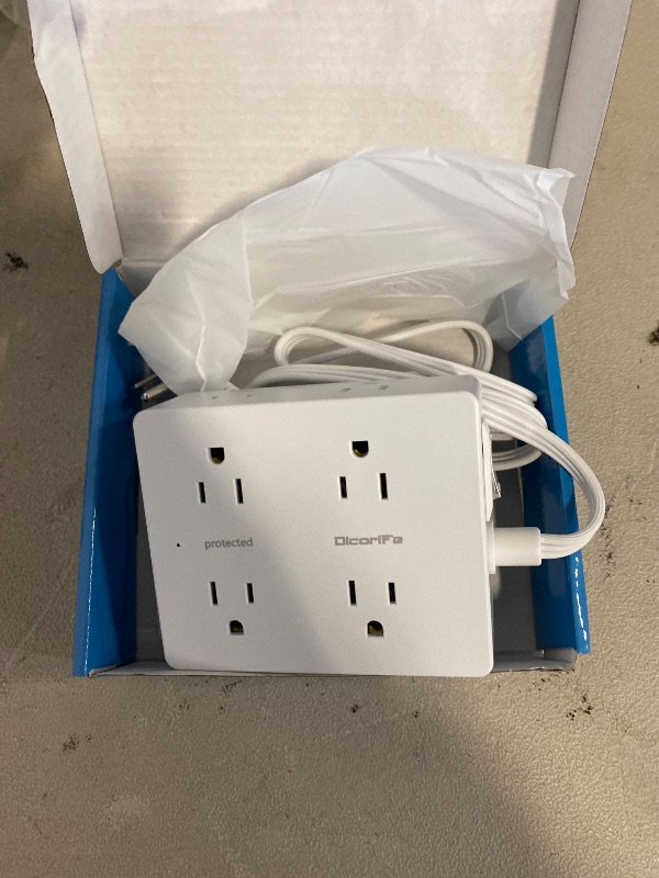 Photo 1 of 10Ft Extension Cord with Multiple Outlets, Flat Plug Surge Protector Power Strip 10 Ft Long Cord, 8 Outlets & 4 USB Ports (2 USB C), Desk Charging Station for Home Office, College Dorm Room Essentials