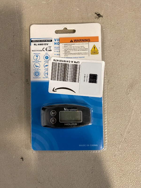 Photo 1 of Runleader Digital Wilress Vibration Activated Hour Meter,Maintenance Reminder,Screen Locking Design, Applicable to Lawn Mower Generator Compressor Motorcycle Outboard Motor Chainsaws etc.