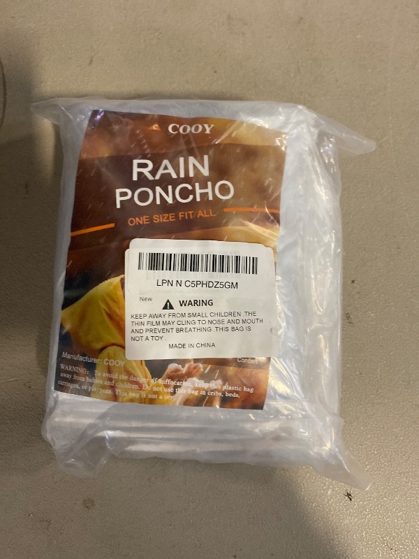 Photo 1 of Rain Ponchos,with Drawstring Hood 10 Pack Emergency Disposable Rain Ponchos Family Pack for Adults,Clear
