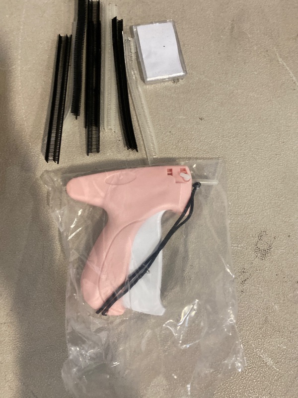 Photo 1 of Stitch  For Clothes, Tagging Gun for Clothing, Handheld Quick Sticky Sewing Micro Tag Gun Fixer Hemming Pants Tool Instantly, Includes 6 Needles and 1000 Fasteners (Pink)