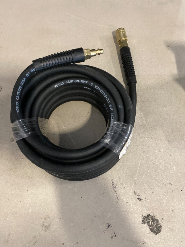 Photo 1 of Air Hose 3/8-Inch x 25FT Air Compressor Hose 300 PSI Heavy Duty, Lightweight, Kink Resistant, All-Weather Flexibility with 1/4-Inch Industrial Air Fittings and Bend Restrictors,Black