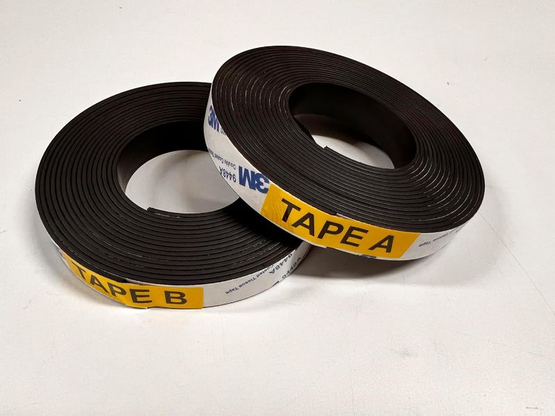Photo 1 of Adhesive Magnetic Tape A+B (13 ft + 13 ft), Flexible Magnetic Tape with Adhesive Backing for Screen Doors and Window Screens, Magnetic Stripes with Mutual Attraction