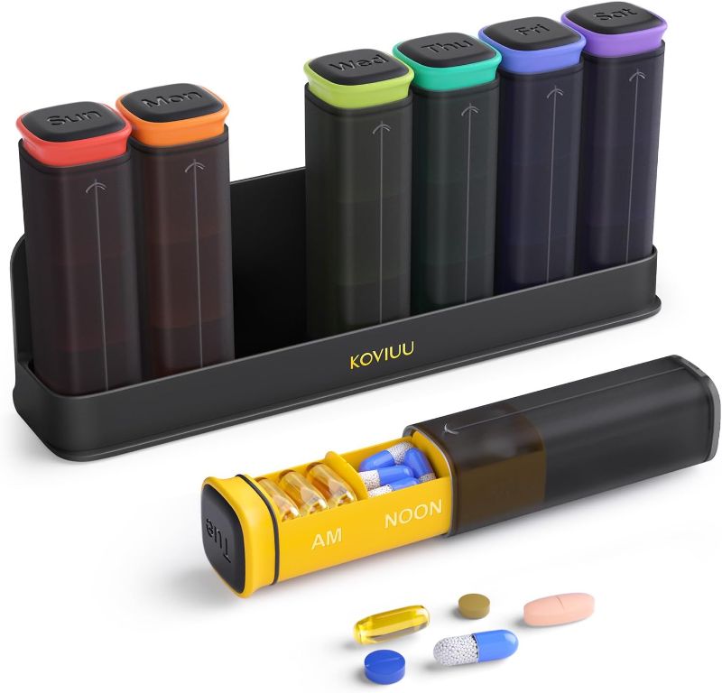 Photo 1 of Weekly Pill Organizer 3X a Day, Detachable Pill Box 7 Day, Large 3 Times Daily Pill Case, Travel Pill Container Holder, Week Medication Dispenser Pillbox for Vitamin Supplement Medicine, Black