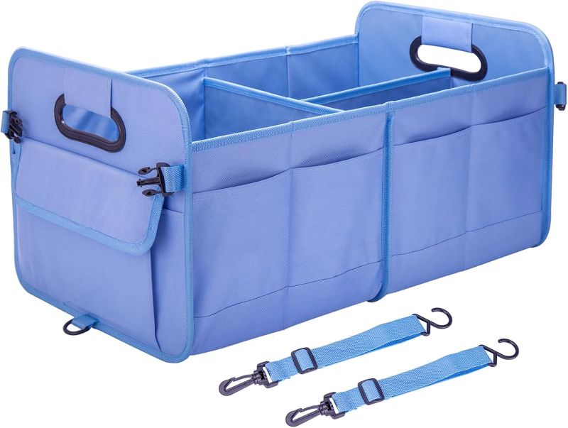Photo 1 of Trunk Organizer For Suv & Sedan,Car Organizers and Storage, Waterproof Collapsible & Adjustable Straps,70L Sturdy Car Organization for Car Accessories, Tools,Sundries,2-3Compartment?Blue