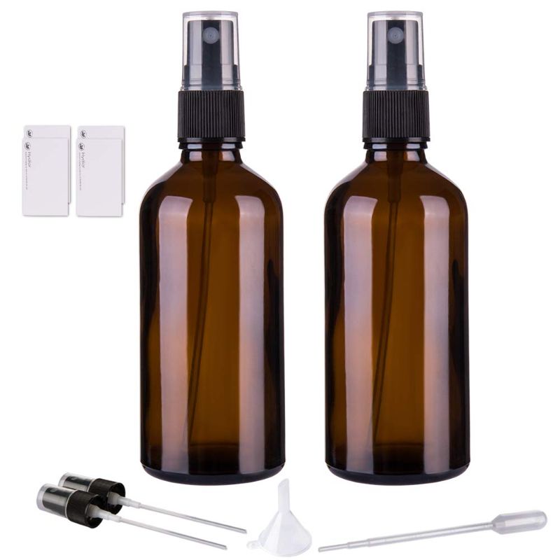 Photo 1 of Hydior Amber Glass Spray Bottles for Essential Oils, 4oz Empty Small Fine Mist Spray Bottle 2 Pack