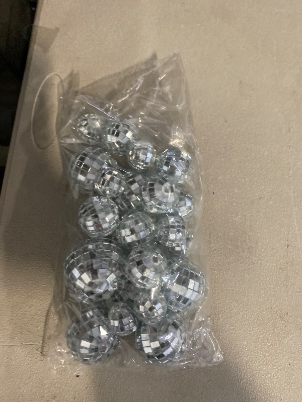 Photo 1 of OLYCRAFT 24Pcs Disco Ball Cake Topper 1.1 inch Disco Ball Cake Decoration Silver Disco Ball Centerpiece Decor Reflective Mirror Disco Ball Decor Disco Ball Decoration for Cake Accessory Party Ornament