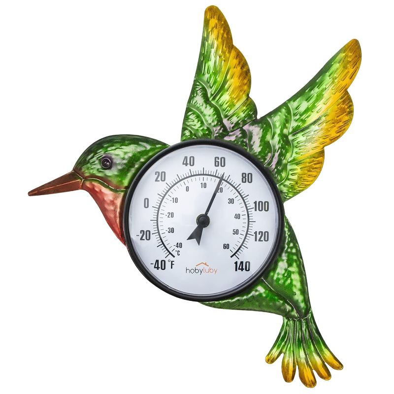 Photo 1 of Indoor Outdoor Thermometer, Hummingbird Wall-Mounted Thermometer Waterproof for Patio Garden Yard & Living Room, No Battery Needed