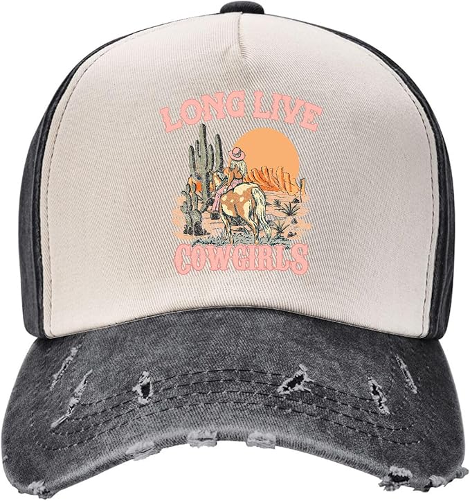 Photo 1 of Horse Race Competition Hat Western Country Washed Distressed Cotton Vintage Trucker Baseball Cap Classic Adjustable