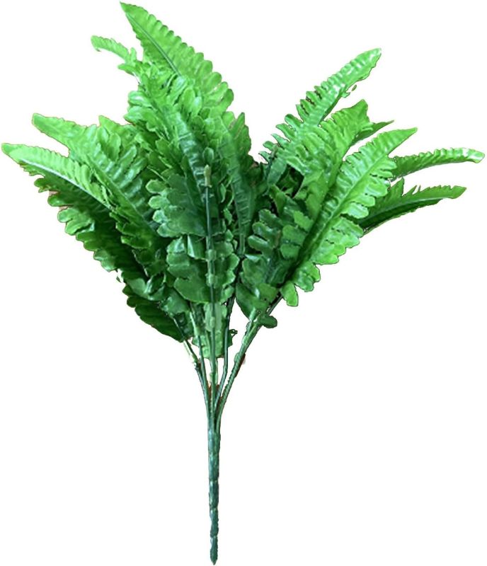Photo 1 of 4pc Simulated Persian Grass and Fern Leaves - Realistic Simulation Plants, Simulated Green Plants and Shrubs, Home Indoor and Outdoor Gardens, Office Courtyards and Balcony Flower Pots Decoration (A)