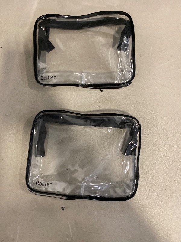 Photo 1 of TSA Approved Clear Toiletry Bag 2-Pack, Quart Size Travel Cosmetic & Makeup Bags, Carry-On Airport Compliant
