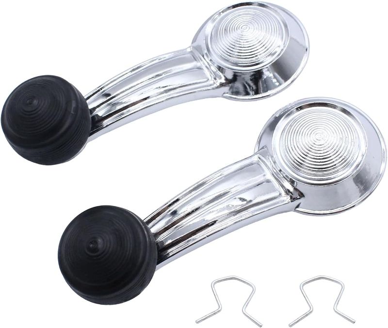 Photo 1 of 1 Pair Left and Right Door Window Crank Handle Chrome Plated Window Cranks Compatible with Cadillac Chevy Pontiac Olds Buick