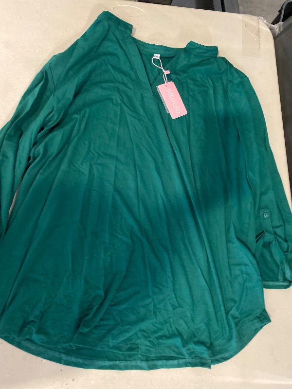 Photo 1 of Size 2XL Size a.Jesdani Women's Plus Size Tops 3/4 Roll Sleeve Shirts V Neck Blouses Tunic Top