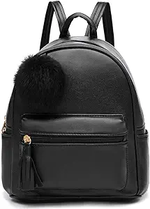Photo 1 of IHAYNER Mini Backpack Purse for Girls Teens Women Purses PU Leather Pom Backpack Shoulder Bag with Charm Tassel
