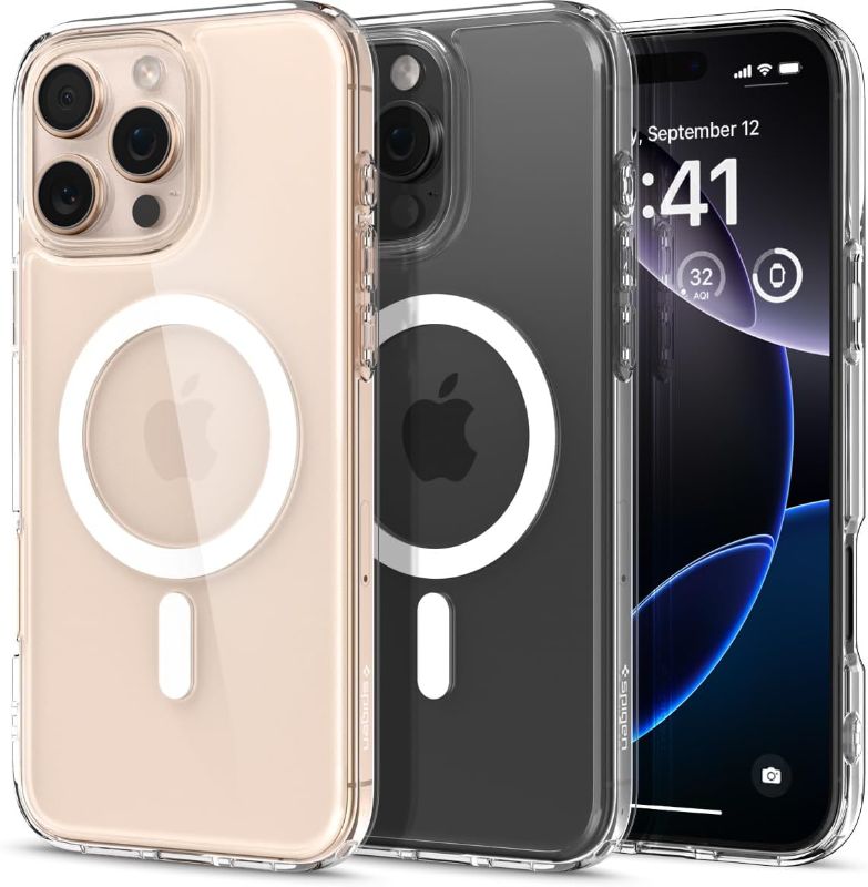 Photo 1 of Spigen for iPhone 16 Pro Max Case, Ultra Hybrid MagFit [Anti-Yellowing] [Compatible with Magsafe] - Clear