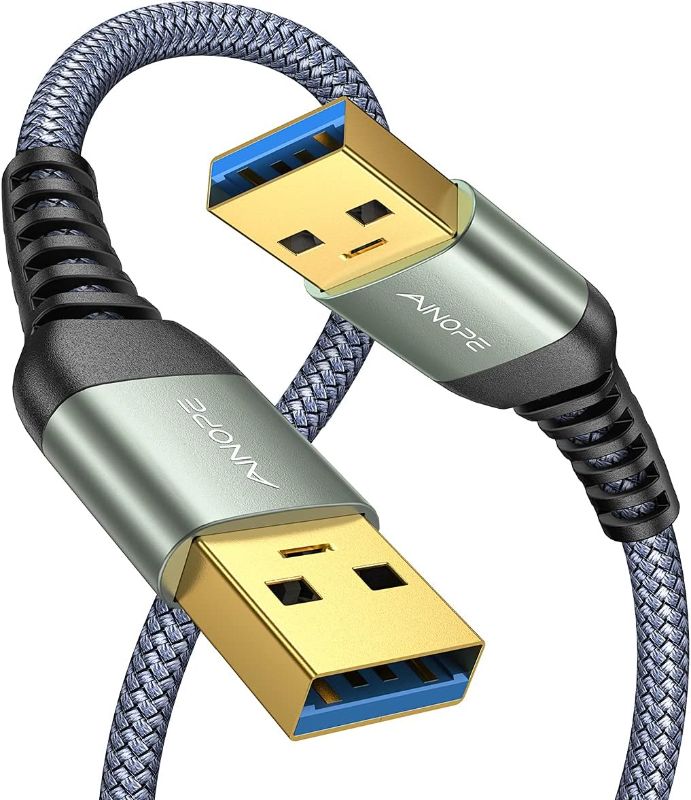 Photo 1 of AINOPE USB to USB Cable, USB 3.0 A to A Male to Male Cable [Never Rupture] Double End Type A Cord Compatible with Hard Drive Enclosures, KVM, DVD Player, TV, Laptop Cooler,6.6Ft/Grey