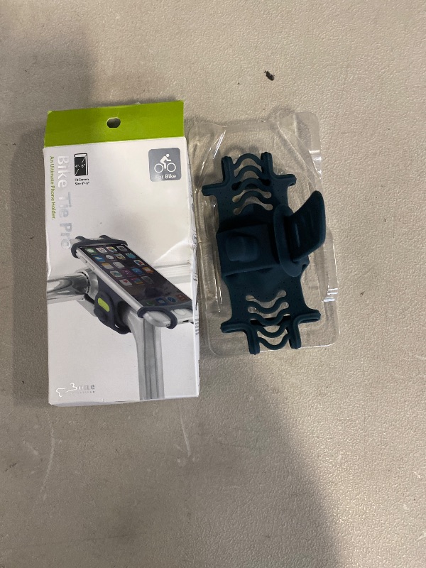 Photo 1 of BONE Bike Tie Pro 1, Bike Cell Phone Mount for Stem, Scratch-Free Silicone Holder & Quick Setup, Universal Cycling Phone Holder Compatible with Most Smartphones (Slate Blue - Stem)