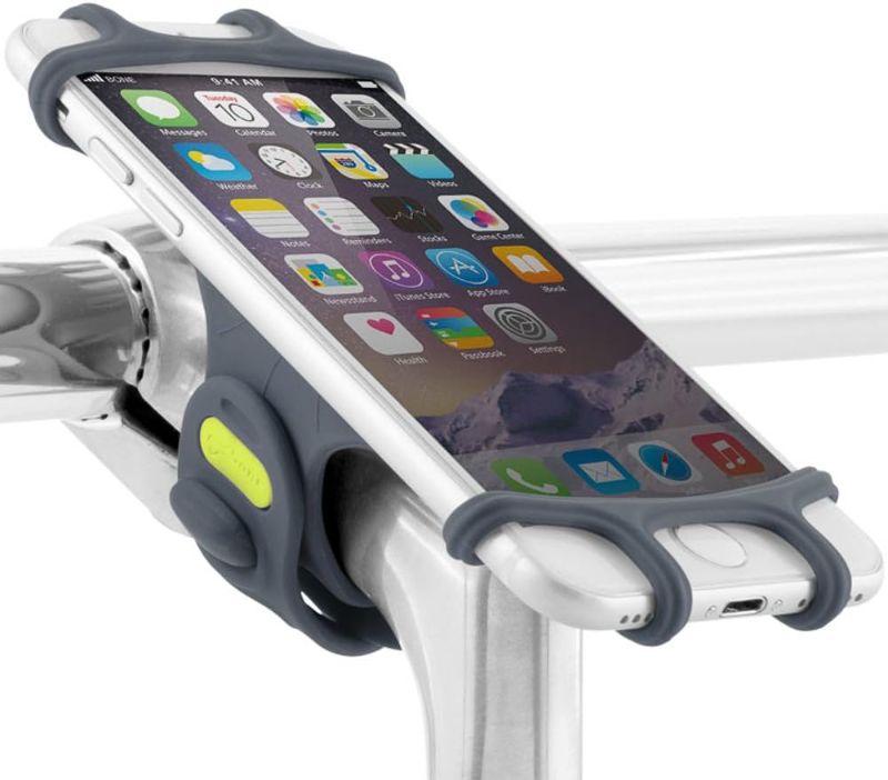 Photo 1 of BONE Bike Tie Pro 1, Bike Cell Phone Mount for Stem, Scratch-Free Silicone Holder & Quick Setup, Universal Cycling Phone Holder Compatible with Most Smartphones (Slate Blue - Stem)