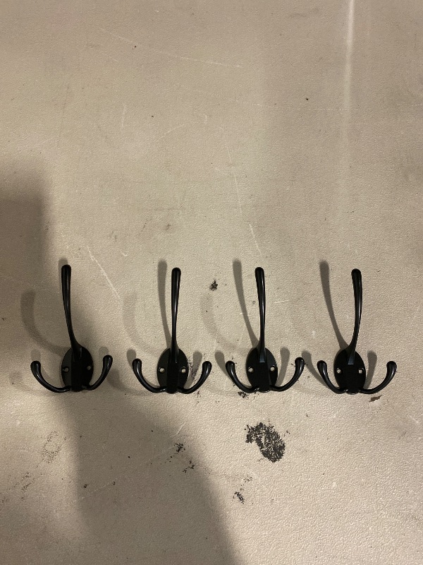 Photo 1 of qiuqiu Clothes Hooks Heavy Duty 4 Piece Wall Hook, Three Claw Hardware, Antique Coat Rack, Used for Coats, Scarves, etc.