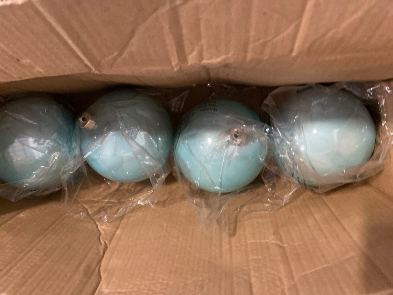 Photo 1 of 4 Pack 4.75" Vickerman Teal Ball Ornament