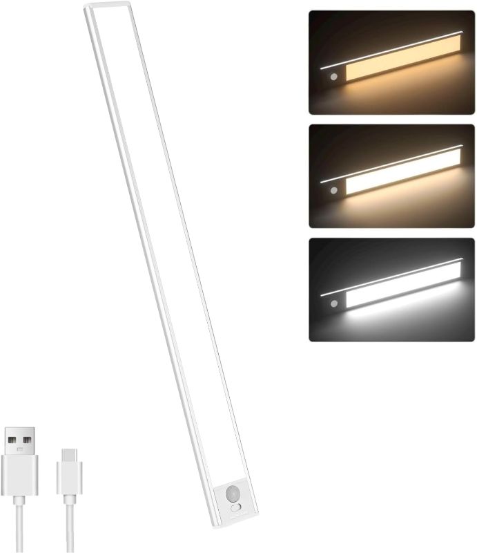 Photo 1 of Motion Sensor Under Cabinet Lighting-Magnetic Rechargeable Closet Lights for Kitchen,Stairs,Wardrobe | 3-Color Dimmable LED Under Counter Lighting | Pro Battery Upgrade? (2, 12 inch)