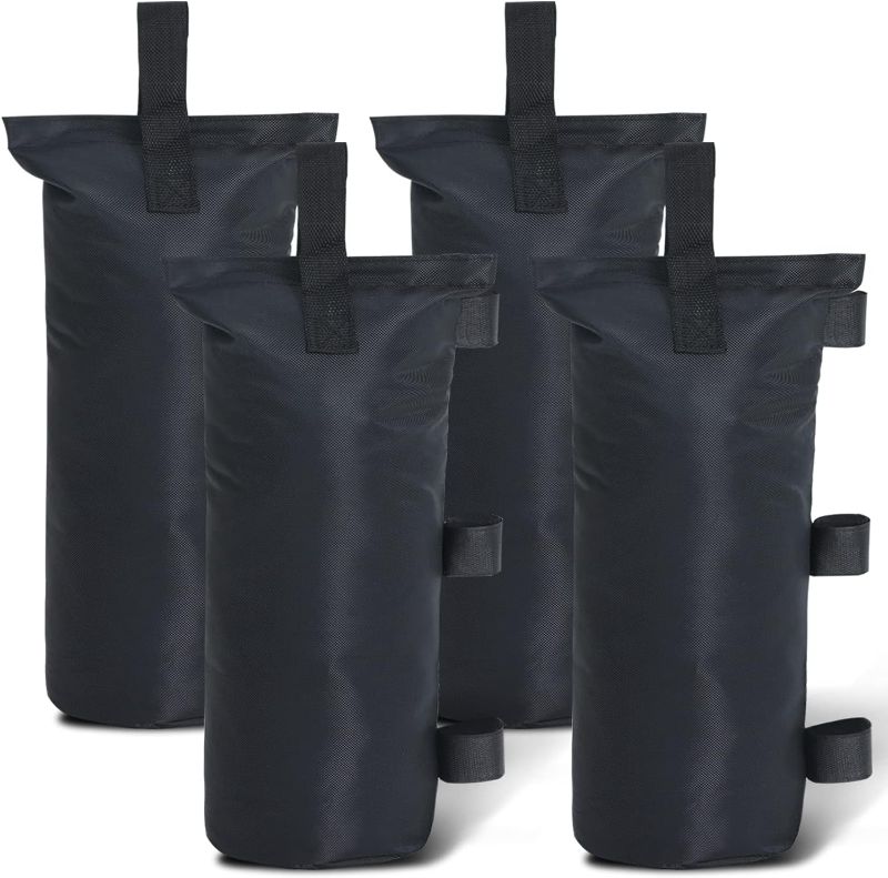 Photo 1 of ABCCANOPY Canopy Weights Set of 4-120LBS Sand Bags for Pop up Tent, Weight Bags for Outdoor Gazebo, Trampoline, Pergola, Black (Without Sand)