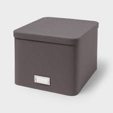 Photo 1 of Large Decorative Fabric Box Charcoal - Brightroom