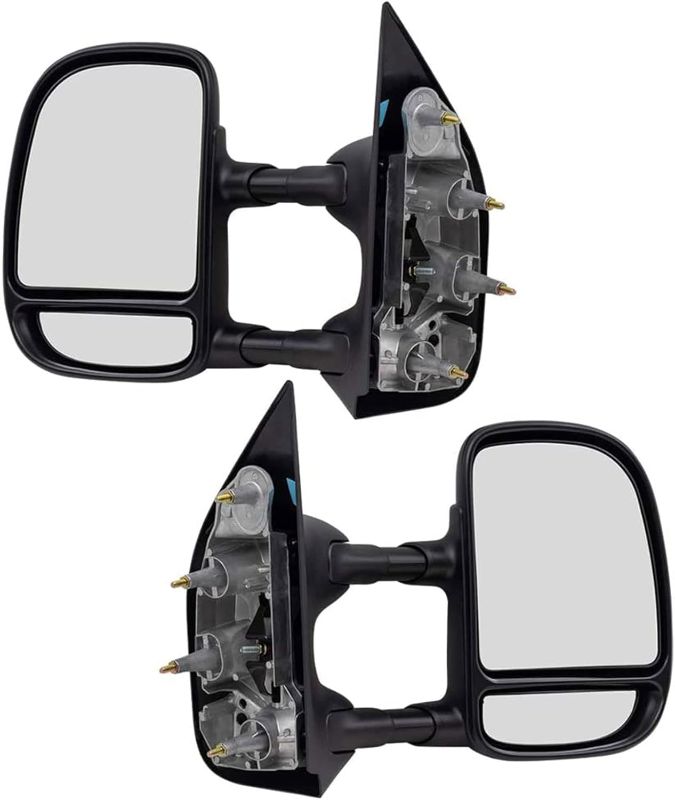Photo 1 of PartsFlow 2Pcs Manual Tow Telescopic Side Mirrors For 2002-2016 Ford E-350 Super Duty/E-150/E-250/Econoline Van/Econoline/E-150 Club Wagon/E-350 Club Wagon