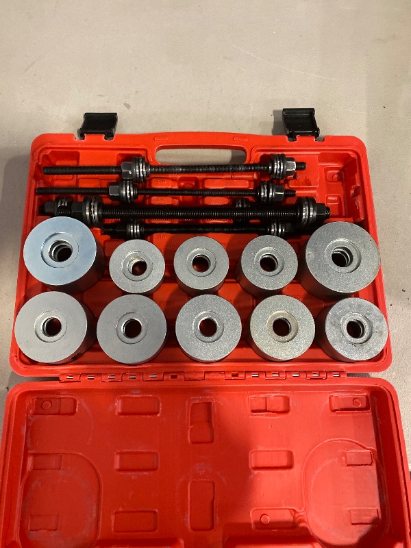 Photo 1 of DNA MOTORING 27pcs Universal Press and Pull Sleeve Kit, Wheel Bearing/Suspension Bushing Removal Tool Set w/ 22 Adapters (34-80mm ID) & M10-M18 Press Spindles, TOOLS-00783