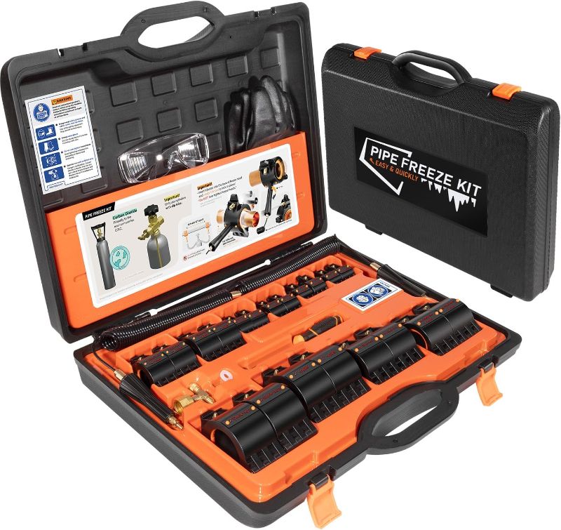 Photo 1 of CST2 General Cold-Shot Pipe Freeze Kit, Tube Wire Plumbing Freezes Pipes from 1/8 Inch to 2 Inch, CO2 Water Pipe Plumbing Line Freezing Repair Kit for Copper Steel Aluminum Cast Iron