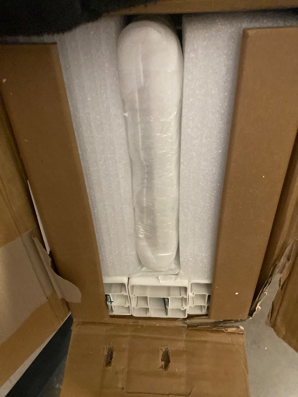 Photo 1 of 000Air Conditioner Fence - 48" W x 48" H Trash Can Fence Panels, Easy Assembly Privacy Fence for Outside, Decorative Fence for AC Units & Pool Equipment, White Vinyl Fence 3 Panels