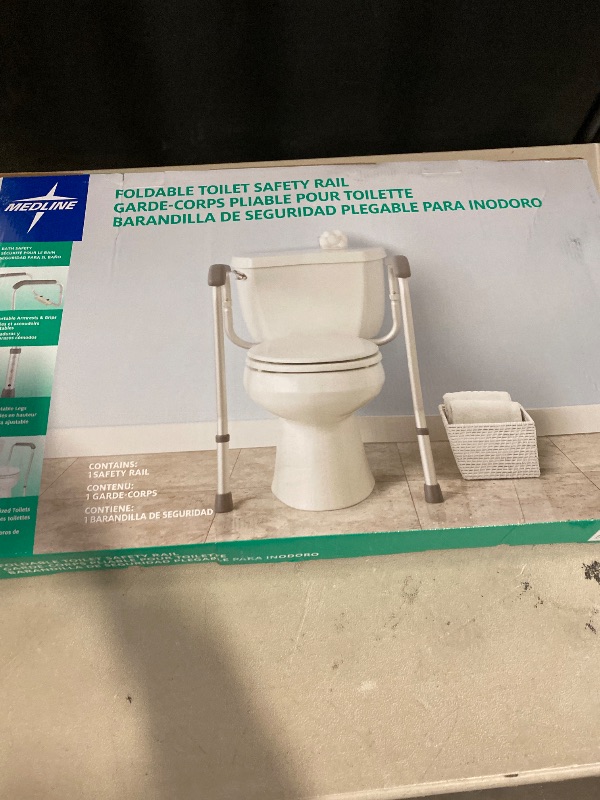 Photo 1 of Medline Toilet Safety Rail For Seniors with Easy Installation, Height Adjustable Toilet Safety Frame, Bathroom Assist Rail with Armrests, Bathroom Safety, 250 lb. Weight Capacity