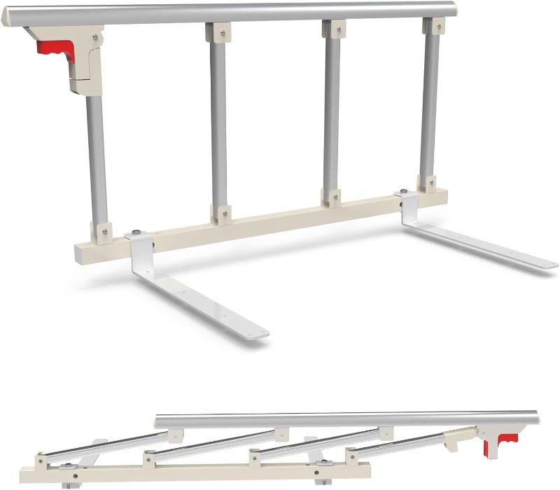 Photo 1 of Bed Rails for Elderly Adults Safety, Folding Bedside Assist Rail Handle, Collapsible Bed Fence Preventing Falling for King, Queen, Full, Twin