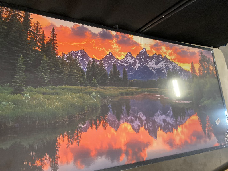 Photo 1 of Large Mountain Lake Wall Art for Living Room, Forest Tree Canvas Wall Decor, Sunset Pictures Framed Painting, Natural Landscape Artwork for Bedroom Office 60L'' × 30W''