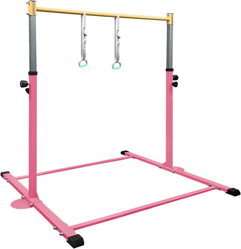 Photo 1 of GLANT Gymnastic Kip Bar,Horizontal Bar for Kids Girls Junior,3' to 5' Adjustable Height,Home Gym Equipment,Ideal for Indoor and Home Training,1-4 Levels,300lbs Weight Capacity
