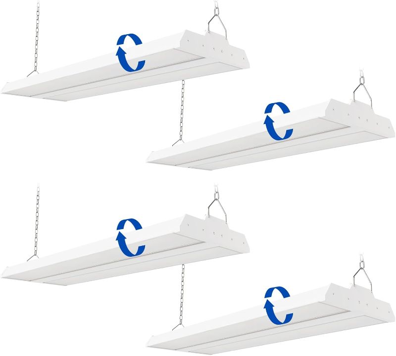 Photo 1 of JTT LED Linear Shop Lights 150W, 21000LM 360° Adjustable Led High Bay Lights 5000K Daylight 120-277V, Led Garage Light for Shop Workshop Store Commercial Supermarket Warehouse Basement, 4-Pack ETL