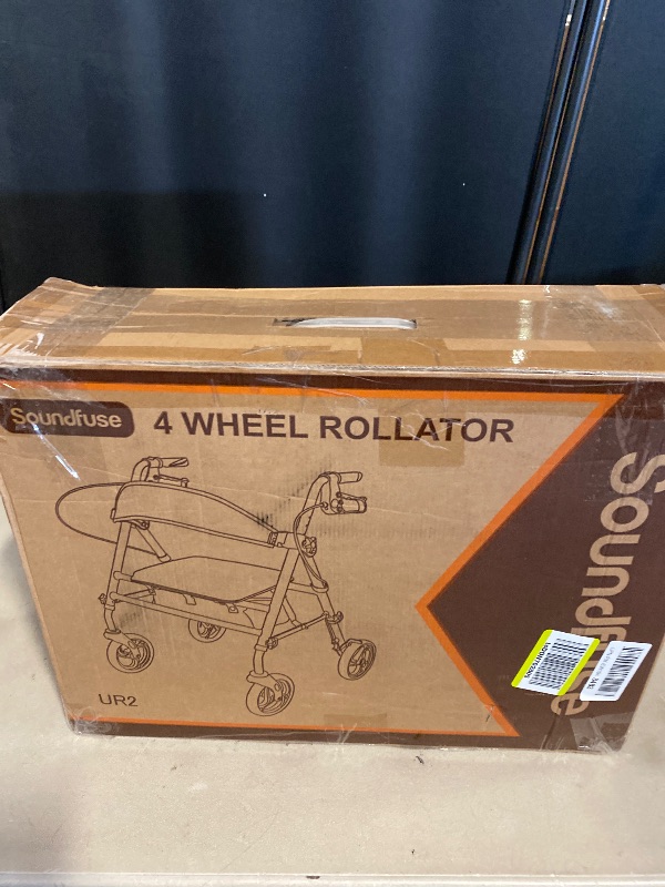 Photo 1 of Rollator Walkers with Seat for Seniors, Foldable 8" Big Wheels All Terrain Rolling Walker, Handles and Ergonomic Seat Height Adjustable, 350 lb