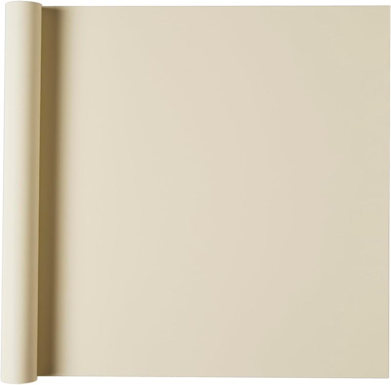 Photo 1 of Cream White Wallpaper - 394''x24''- Self-Adhesive, Removable, Waterproof - Solid Color Beige Peel and Stick Contact Paper for Cabinet, Countertop, Desktop, Rental Property, Kitchen, Bedroom