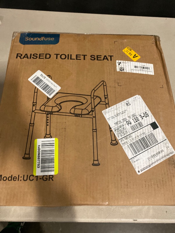 Photo 1 of Soundfuse Toilet Seat Riser for Seniors, Raised Toilet Seat with Handles, Adjustable Height & Width, 400lb Handicap Elevated Toilet Seat, Fit Any Toilet