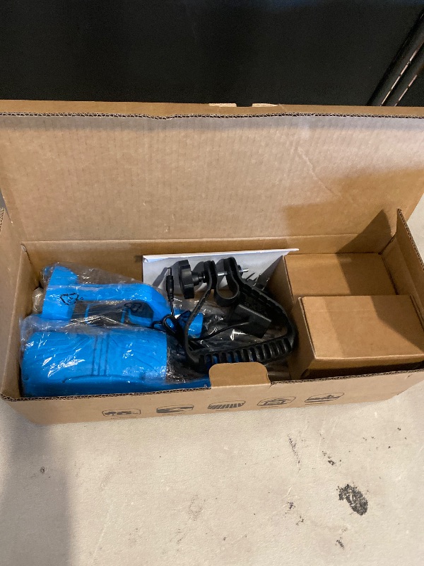 Photo 1 of RYAHT Leaf Blower Cordless, 21V Powerful Electric Leaf Blower with 2 X 4.0Ah Batteries and Charger, 2 Speed Modes, Handheld Lightweight Leaf Blowers for Lawn Care, Patio, Dust, Blowing Leaves, Blue