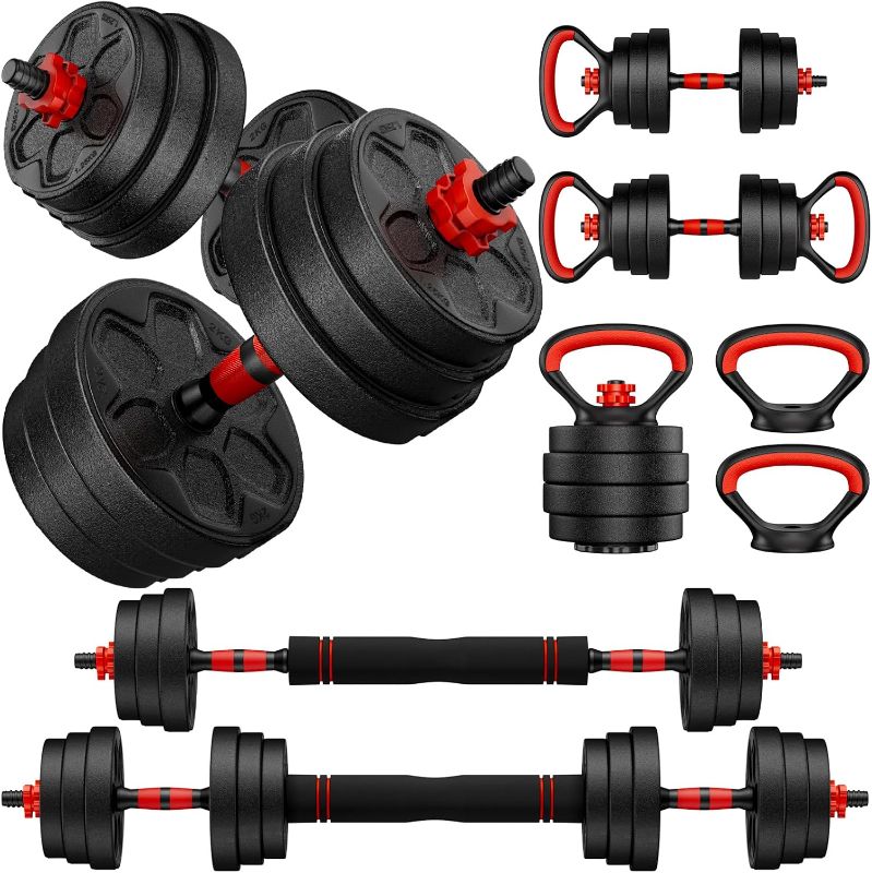 Photo 1 of Adjustable Dumbbell Set, 20/33/45/70/90lbs Free Weight Set with Connector, 4 in1 Dumbbells Set Used as Barbell, Kettlebells, Push up Stand, Weight Set for Home Gym Suitable Men/Women