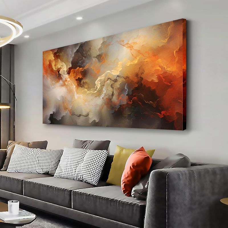 Photo 1 of VHMING Abstract Wall Art Home Decor Orange Artwork Wall Art Prints Canvas Painting Wall Decor for Living Room Bedroom Office Decoration 20"x40"