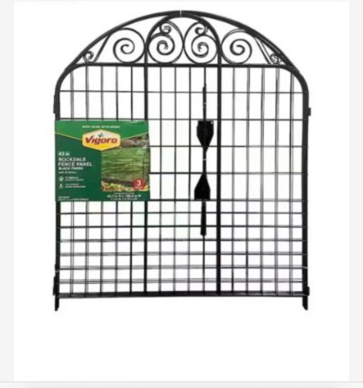 Photo 1 of AISDAN Black Steel Fence Panel (5-Pack) 