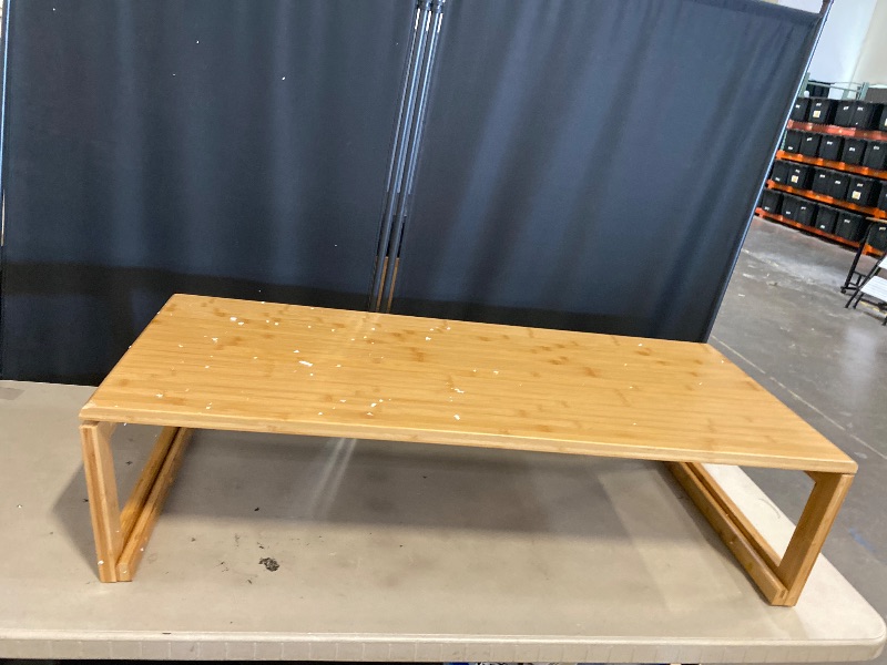 Photo 1 of Folding Bamboo Bay Window Low Coffee Table Spacious Desktop for Laptop Reading Rounded Corners Space-Saving Design Space Saving