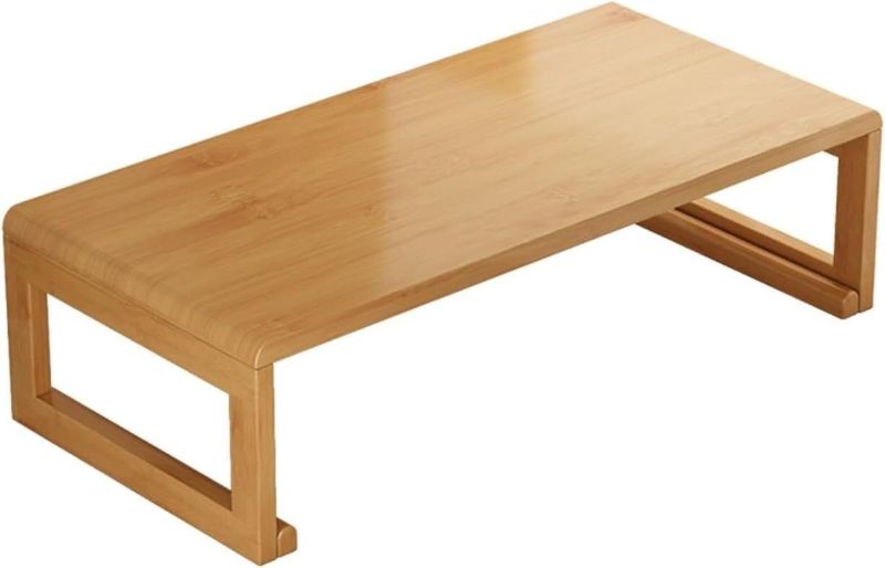 Photo 1 of Folding Bamboo Bay Window Low Coffee Table Spacious Desktop for Laptop Reading Rounded Corners Space-Saving Design Space Saving