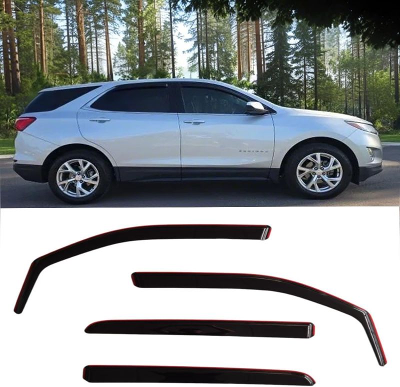 Photo 1 of in-Channel Window Visors for Chevrolet (Chevy) Equinox 2018-2024,Rain Guards,Vent Window Deflectors Sun Shield Car Accessories, Smoke 4pcs