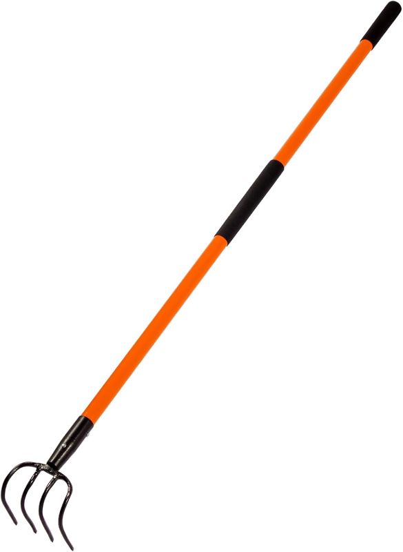 Photo 1 of VNIMTI Cultivator for Gardening, 4 Tines Garden Cultivator with Fiberglass Handle, 58 Inches