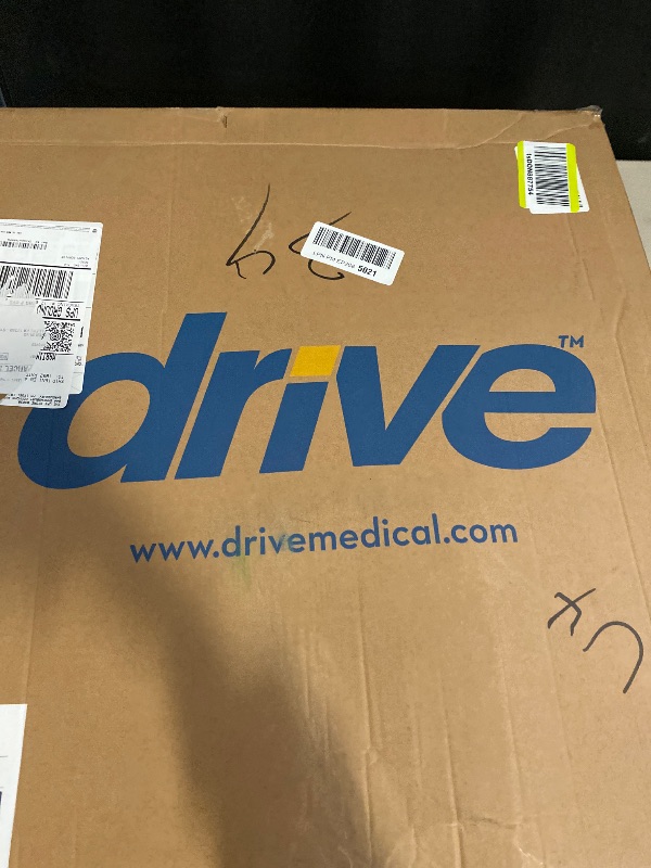 Photo 1 of Drive Medical 11148-1 Folding Steel Bedside Commode Chair, Portable Toilet, Supports Individuals Weighing Up To 350 Lbs, with 7.5 Qt. Bucket and 13.5 Inch Seat, Grey