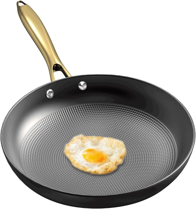 Photo 1 of Non Stick Frying Pans – 10 Inch Honeycomb Skillet with Stay-Cool Stainless Steel Handle, Scratch Resistant, Induction Compatible Nonstick Frying Pan for Gas, Electric, Ceramic, Oven & Dishwasher Safe