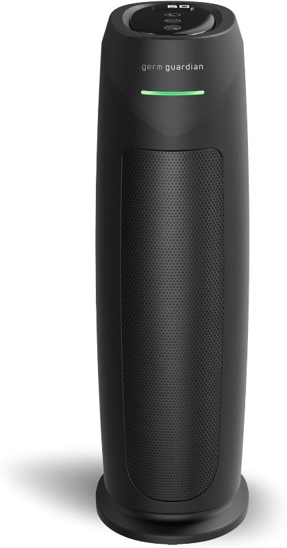 Photo 1 of GermGuardian HEPA Air Purifier for Home, Large Rooms Up To 743 Sq. Ft. with HEPA PURE Air Filter, Air Quality Monitor & UV-C Light, AC4880B, 22" Tower, Black