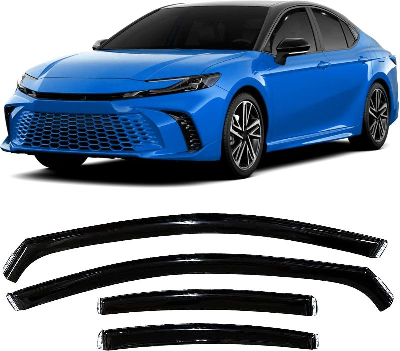 Photo 1 of 2025 2026 in-Channel Rain Guards for Toyota Camry Side Window Visor Deflectors LE SE XLE XSE